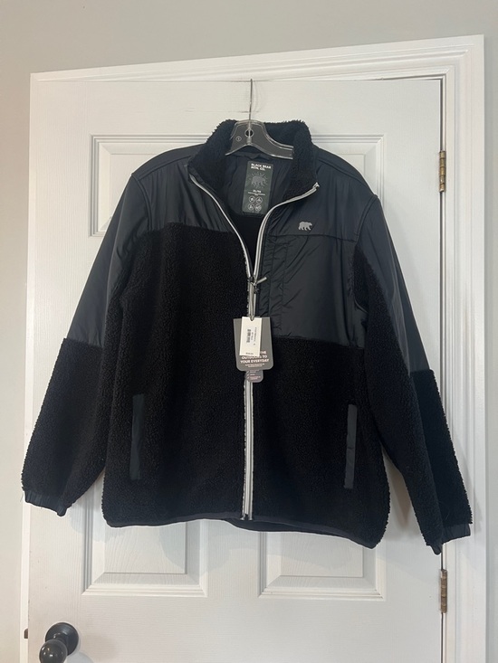 Black Bear Mtn Co Other - Black Sherpa Zip-Up Jacket with Contrast Panels